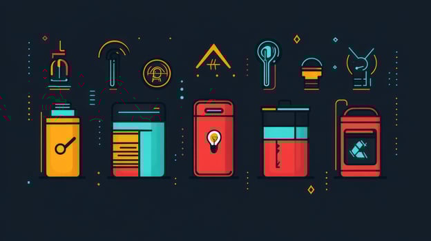 A colorful illustration of various items photo