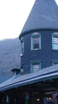 The houses view located in the USA town or countryside photo