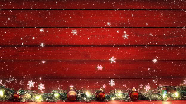 christmas background with red wood background and christmas decorations photo