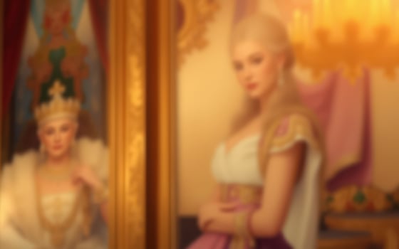 Elegant women in historical costumes pose in an ornate interior filled with rich colors and decorations during a themed gathering photo
