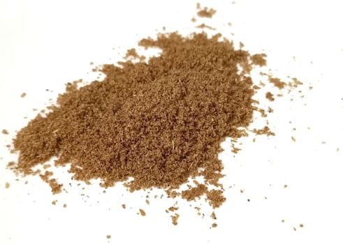 Coriander powder isolated on white background photo