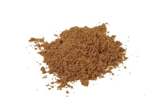 Coriander powder isolated on white background photo