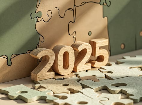 wooden 2025 blocks on jigsaw puzzle photo