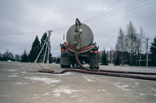 vacuum desiccant machine pumps out flushes the sewer for waste disposal. High quality photo