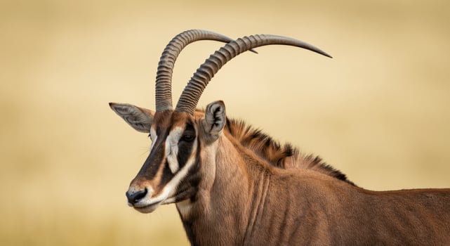 Majestic sable antelope in natural habitat showcasing striking horns and elegant features photo