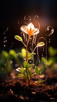 Magical Flower Blooming in the Dark photo