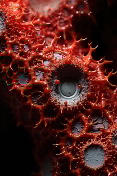Vibrant Red Cellular Structure photo