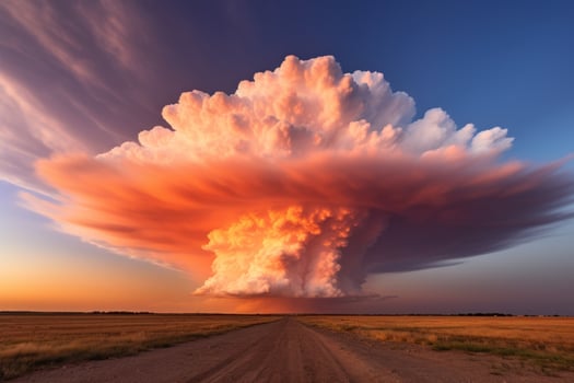 Dramatic Sunset Storm Cloud Landscape photo