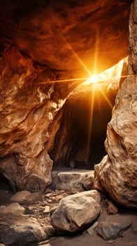 Dramatic Sunlight in Cave Entrance photo