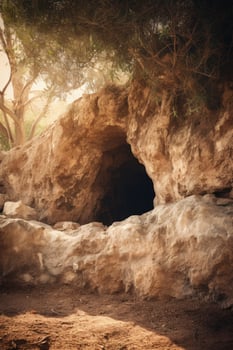 Mysterious Cave Entrance in the Wilderness photo