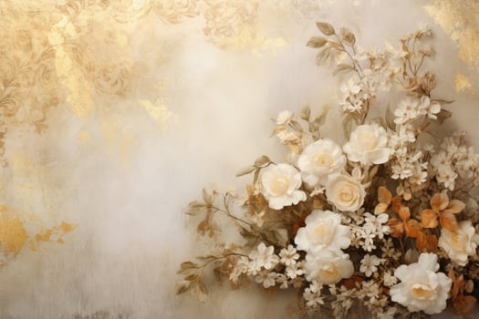 Elegant floral arrangement on vintage background photo