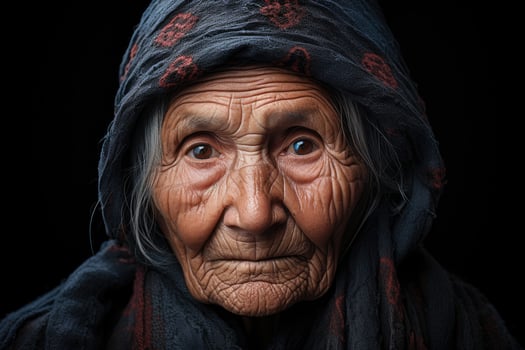Weathered Face of Elderly Person photo