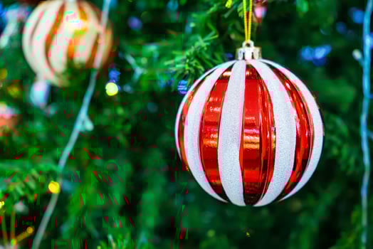 Luxurious Golden Christmas Tree Adorned with Sparkling Ornaments for the Holidays photo