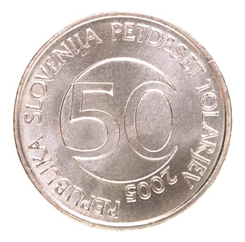 Isolated Tolar Coin - Slovenia photo