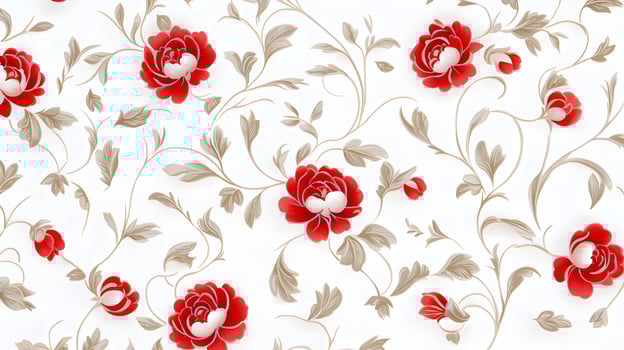 A white background with red flowers photo