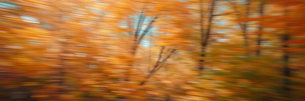 Vibrant autumn foliage creates a colorful backdrop in a blurred forest landscape during fall season photo