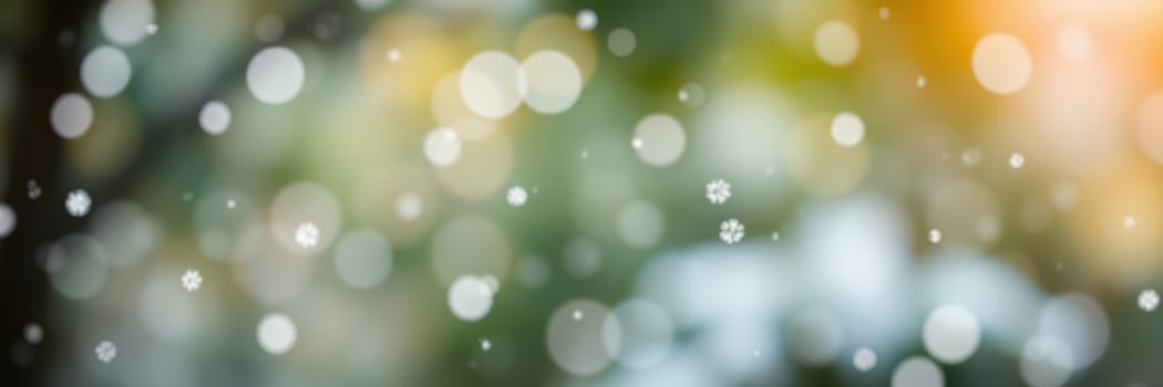 Sparkling snowflakes drift gently through the air on a winter morning in a serene outdoor setting photo