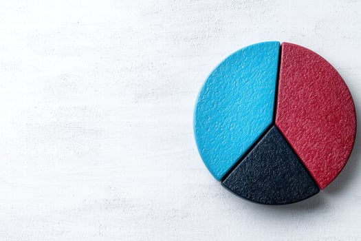 colorful pie chart on white background photo