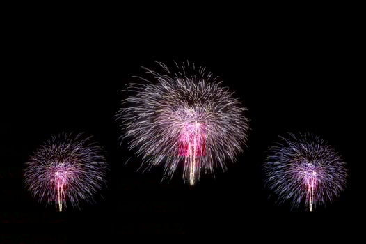 Celebration of colorful fireworks explosion photo
