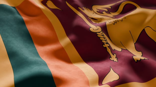 Close-up of Waving Sri Lanka flag photo