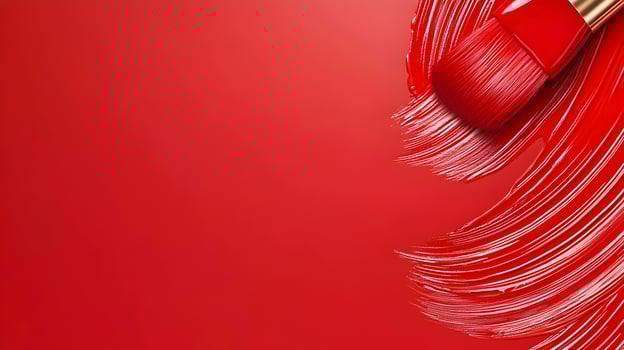 A red brush stroke on a red background photo