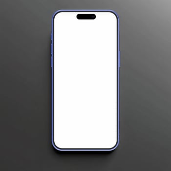 Ultramarine smartphone mockup template with blank screen on pink background photo