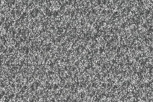 White and gray threads on fabric, woven cloth pattern. Close-up of textile material photo