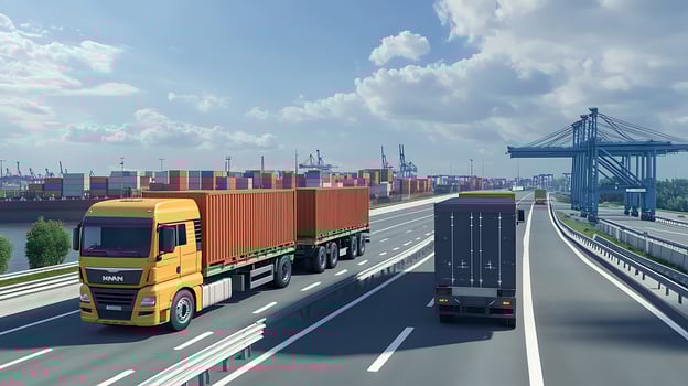 Container Transportation Scene photo