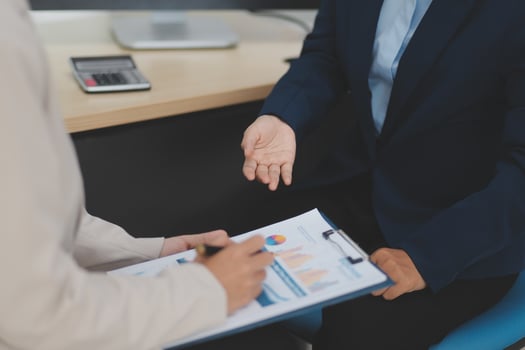 Business Documents, Auditor businesswoman checking searching document legal prepare paperwork or report for analysis TAX time,accountant Documents data contract partner deal in workplace office photo