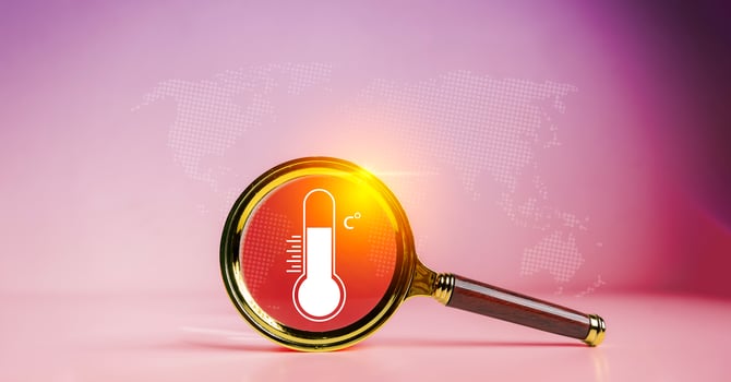 Global warming and greenhouse effect concepts. Close-up of hot degree weather thermometer high temperature icon photo