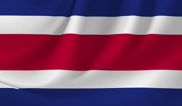 COSTA RICA flag illustration with wavy effect photo
