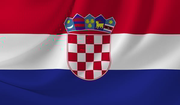 CROATIA flag illustration with wavy effect photo