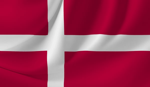 DENMARK flag illustration with wavy effect photo