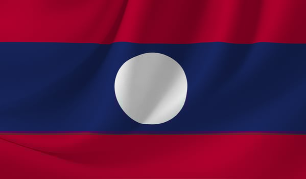 Illustration of LAOS flag with wavy effect photo