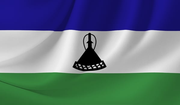 LESOTHO flag illustration with wavy effect photo