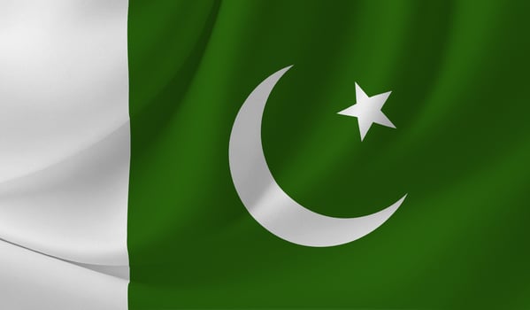 PAKISTAN flag illustration with wavy effect photo