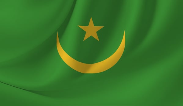 MAURITANIA flag illustration with wavy effect photo