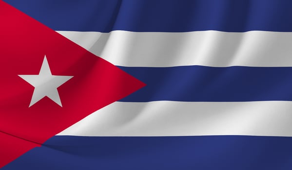 Illustration of the CUBA flag with a wavy effect photo