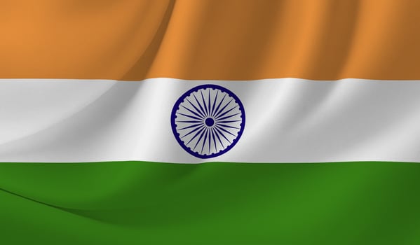 Illustration of INDIA flag with wavy effect photo
