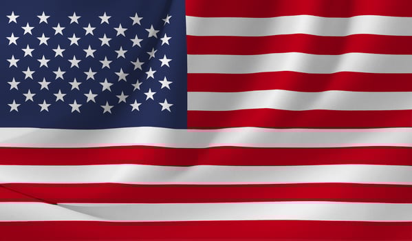 Illustration of US or American flag with wavy effect photo