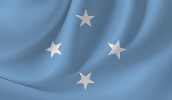 MICRONESIA flag illustration with wavy effect photo