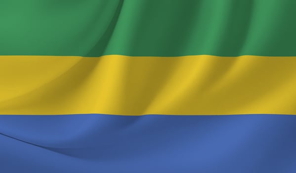 GABON flag illustration with wavy effect photo