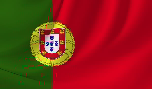PORTUGAL flag illustration with wavy effect photo