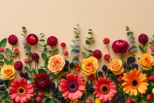 Colorful Floral Arrangement with Roses, Gerberas, and Eucalyptus for Spring Decor photo