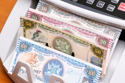 Trinidad and Tobago dollar in the counting machine photo