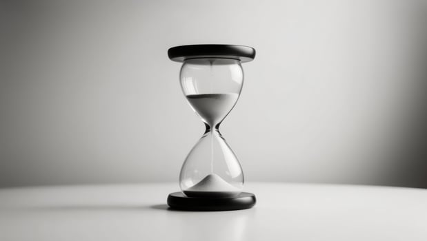 Elegant Hourglass Measuring the Passage of Time. photo