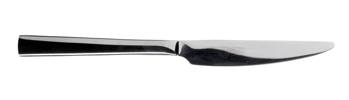 Silver knife silverware isolated on white background photo