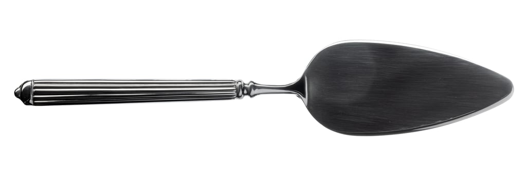 Stainless steel cake shovel isolated on white photo