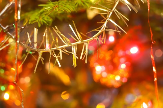 Christmas decorations on the branches fir photo