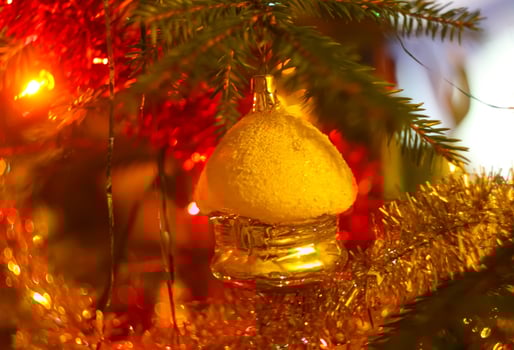 Christmas decorations on the branches fir photo